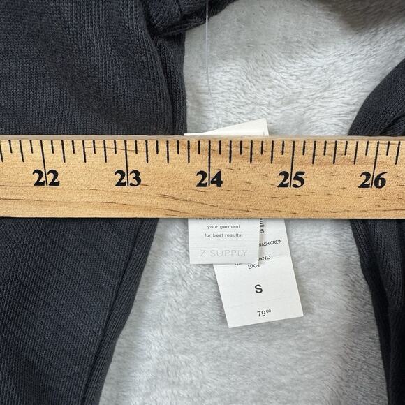 Z Supply NEW Women Sweatshirt S Black Crewneck Wine Cheese Club Pullover Graphic - Picture 7 of 8